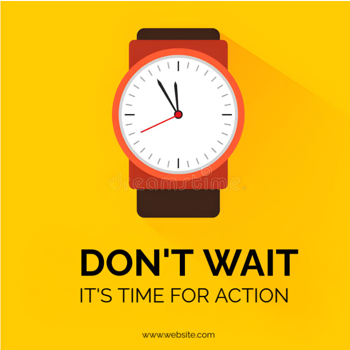 Yellow Maximalist Don't Wait  Instagram Post template