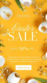 Yellow Maximalist Easter Sale Promo Limited Time Instagram Story template
