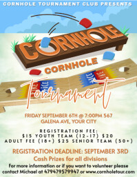 Yellow Maximalist Editable Cornhole Tournament Flyer Flyer (us Letter) template