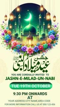 Yellow Maximalist Eid Milad Nabi Instagram St template