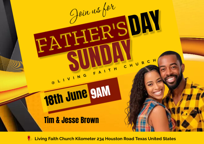 Yellow Maximalist Father's Day A4 template