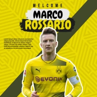 Yellow Maximalist Football Player Instagram Post template