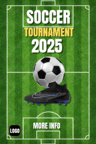 Yellow Maximalist Football Tournament Event Flyer Design Template  Banner 4' × 6'