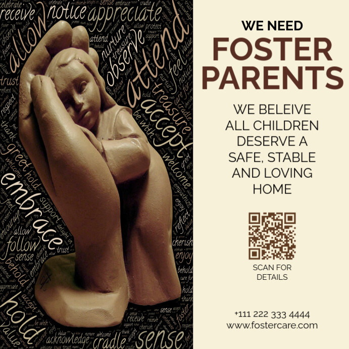 Yellow Maximalist Foster Care Instagram Post Template | PosterMyWall