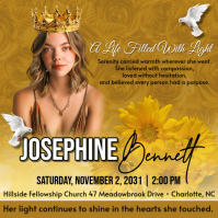 Yellow Maximalist Funeral Flyer Services Instagram Post template