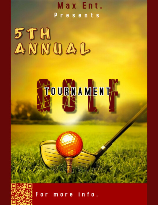 Yellow Maximalist Golf Day  Flyer (us Letter) template