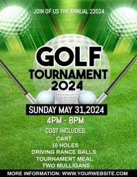 Yellow Maximalist Golf Tournament Flyer (us L Pamflet (VSA Brief) template