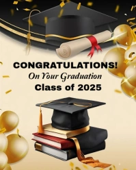 Yellow Maximalist Graduation Poster Instagram Portrait template