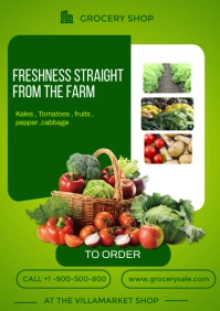 Yellow Maximalist Grocery  A3 template