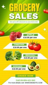 Yellow Maximalist Grocery Sales Promotion Template Instagram Story Instagram-verhaal