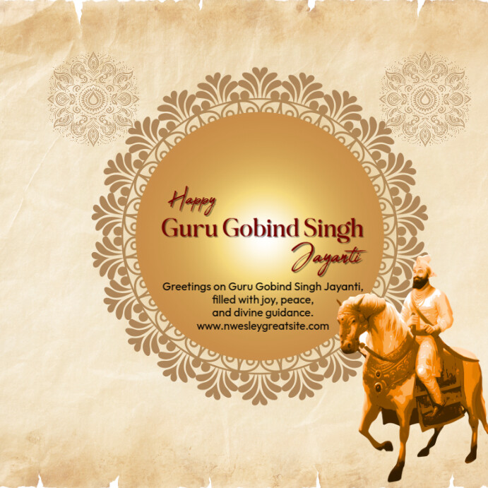 Copy of Yellow Maximalist Guru Gobind Singh Square (1:1) | PosterMyWall