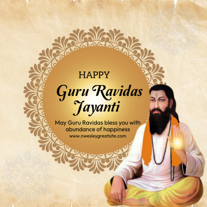 Yellow Maximalist Guru Ravidas Jayanti Instagram Post Template ...