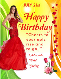 Yellow Maximalist Happy Birthday Greetings  Flyer (us Letter) template