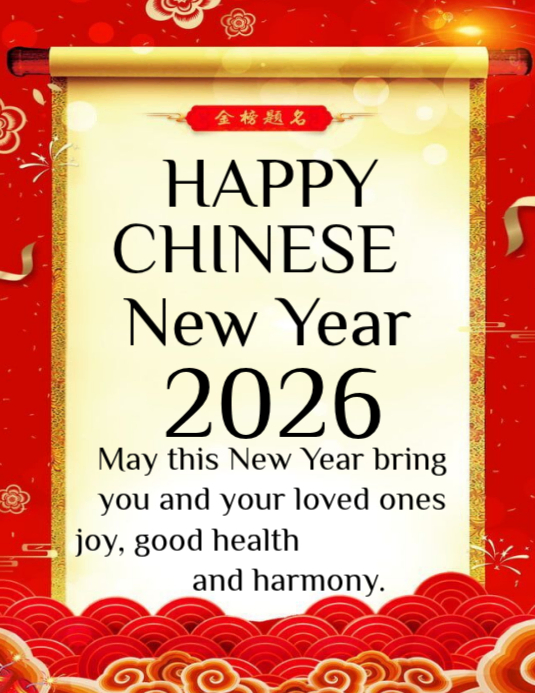 Plantilla de Yellow Maximalist Happy Chines New Year Flyer (us Letter ...