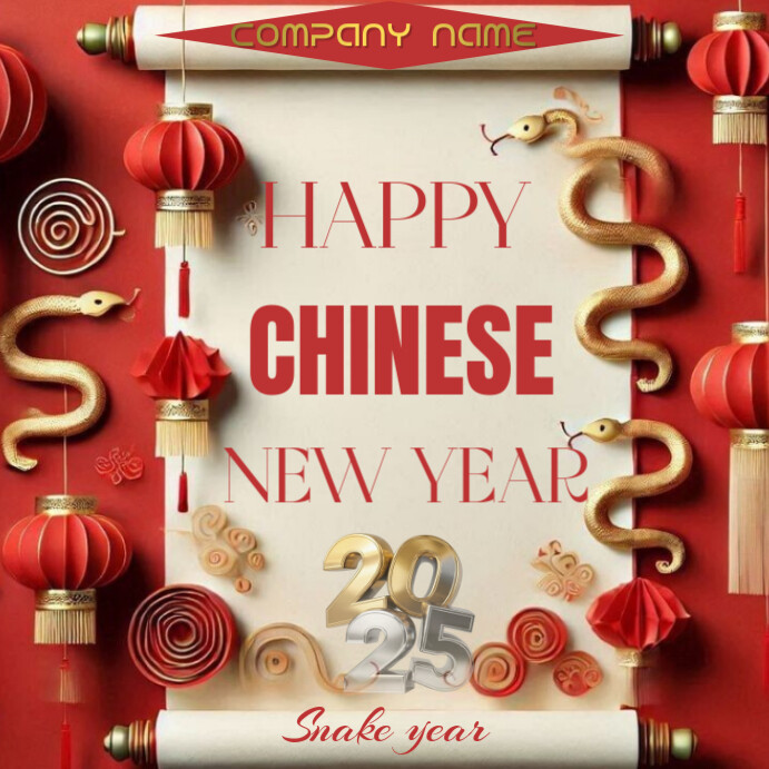 Plantilla de Yellow Maximalist Happy Chinese New Year Celebration ...