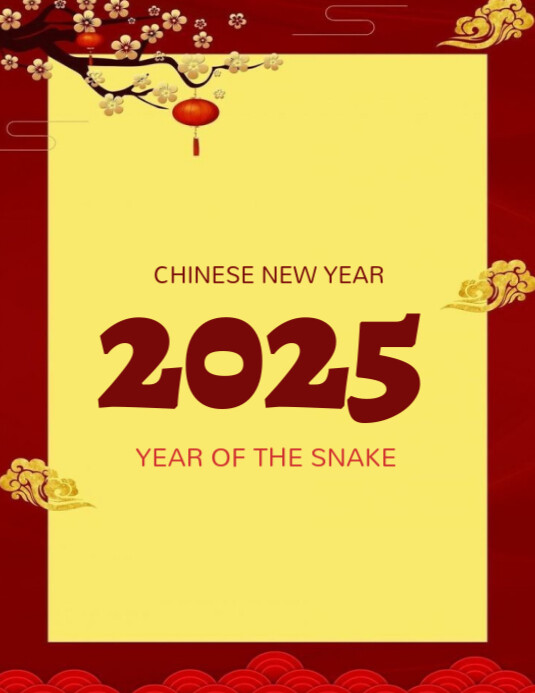 Yellow Maximalist Happy Chinese New Year Flyer (us Letter) Template ...