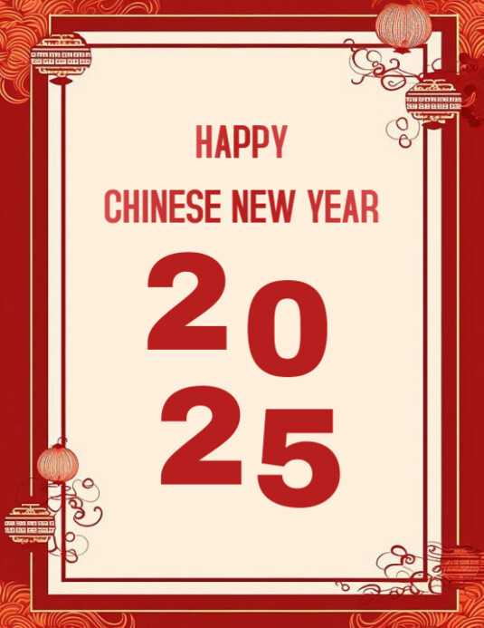 Yellow Maximalist Happy Chinese New Year Flyer (us Letter) Template ...