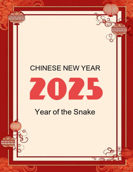 Yellow Maximalist Happy Chinese New Year Flyer (us Letter) Template ...