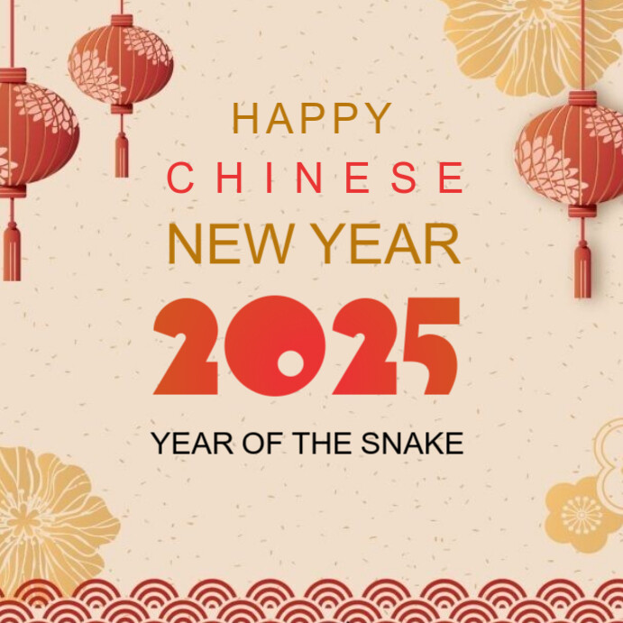 Yellow Maximalist Happy Chinese New Year Instagram Post Template ...