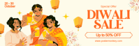 Yellow Maximalist Happy Diwali Email Header Nagłówek wiadomości e-mail template