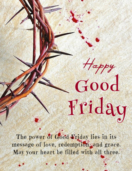 Yellow Maximalist Happy Good Friday Flyer (us Letter) Pamflet (VSA Brief) template