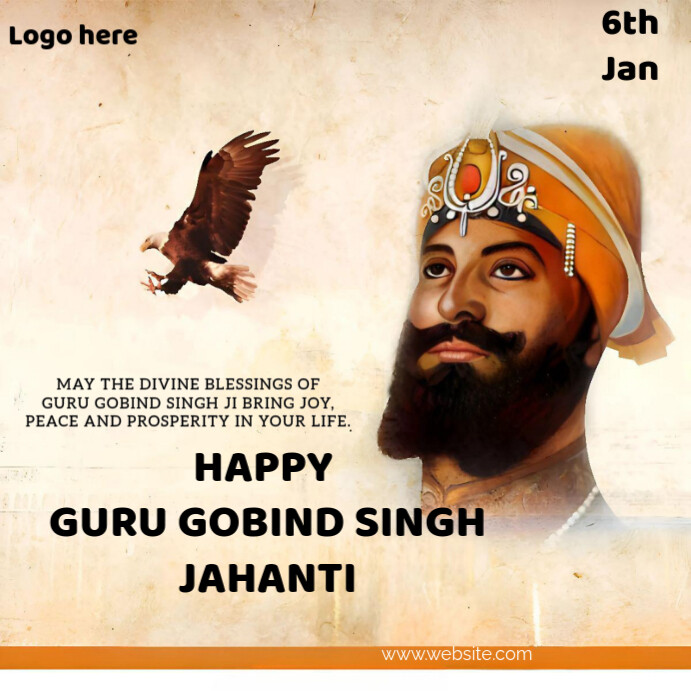 Copy of Yellow Maximalist Happy Guru Gobind Singh Instagram Post ...