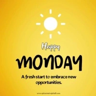 Yellow Maximalist Happy Monday Logo template