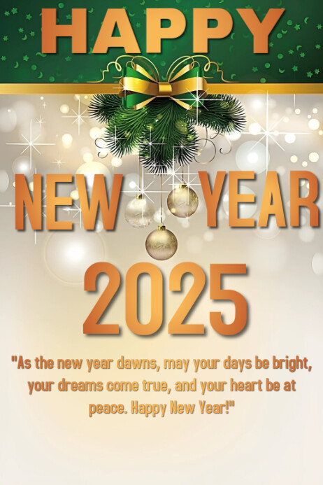 Yellow Maximalist Happy New Year Design Poster Template | PosterMyWall