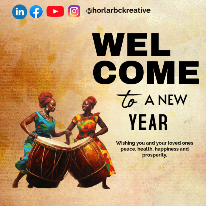 Yellow Maximalist Happy New Year Instagram Post Template | PosterMyWall