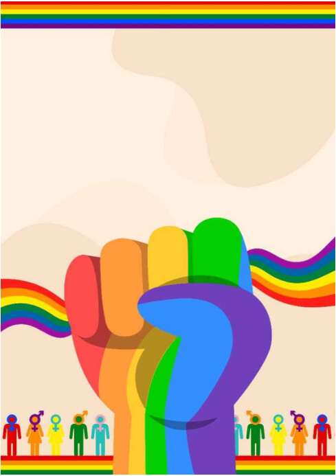 Yellow Maximalist Happy Pride 6 A4 Template | PosterMyWall