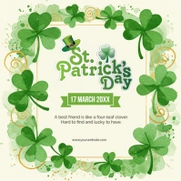 Yellow Maximalist Happy St. Patrick's Day, Square (1:1) template