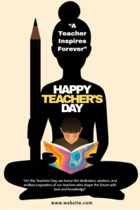 Yellow Maximalist Happy Teacher's Day Tumblr Graphic template