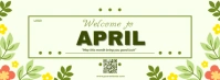 Yellow Maximalist Hello April With Love Facebook Cover Photo template