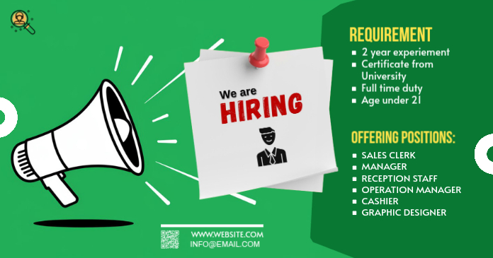 Job Recruitment Facebook Post Template | PosterMyWall