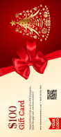 Yellow Maximalist Holiday Gift Voucher  Rack Card Stativkort template