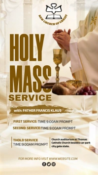 Yellow Maximalist Holy Mass Service Invitatio Instagram Story template