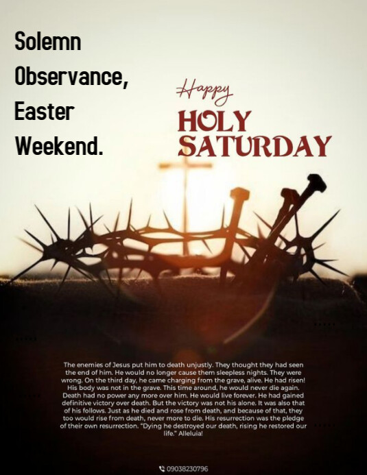 Yellow Maximalist Holy Saturday Flyer (us Letter) template