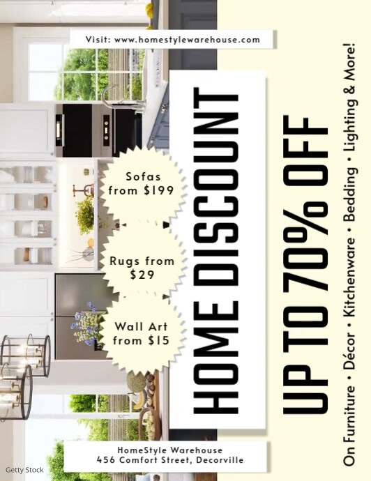 Yellow Maximalist  Home Discount  Flyer (us Letter) template