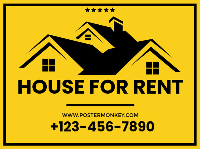 House For Sale/rent Yard Sign Template | PosterMyWall