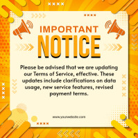 Yellow Maximalist Important Notice  Instagram Post template