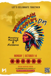 Orange Yellow Indigenous Peoples Day Celebration Poster Flyer Template Poster