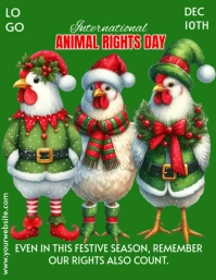 Yellow Maximalist International Animal Rights Day Celebration  Flyer (us Letter) template