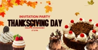 Yellow Maximalist Invitation Thanksgiving Facebook Event Cover template