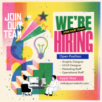 Yellow Maximalist Job Recruitment Instagram Post template