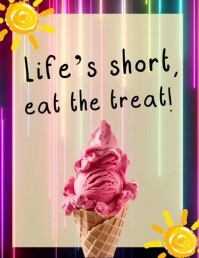 Yellow Maximalist Life’s Short Eat The Treat Flyer (us Letter) Pamflet (VSA Brief) template
