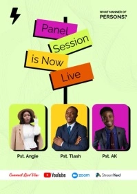 Yellow Maximalist Live Panel Session A3 template