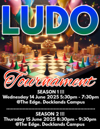 Yellow Maximalist  Ludo Tournament Flyer Flyer (us Letter) template