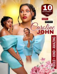Braun Birthday Celebration Flyer Template