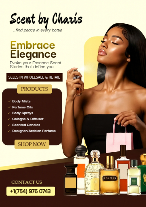 Yellow Maximalist Luxury Perfume Flyer - Scent By Charis Designer ...