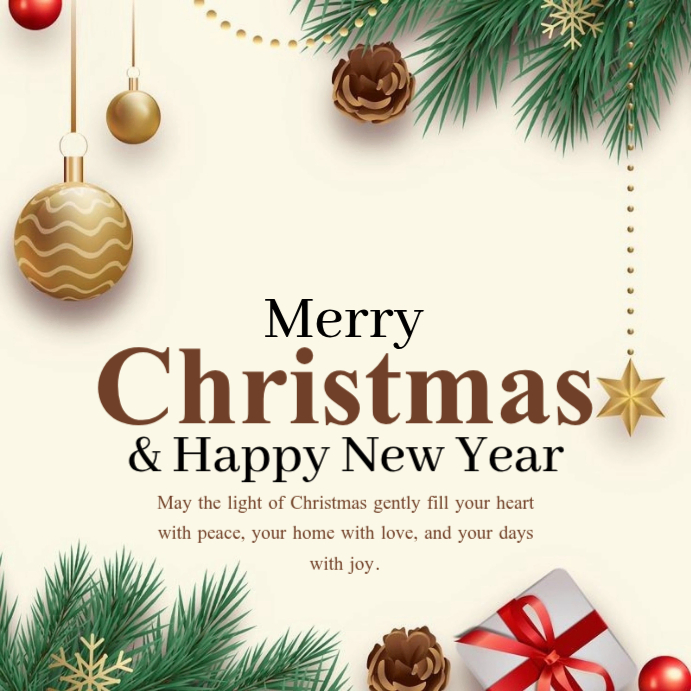 Yellow Maximalist Merry Christmas & Happy New Year Instagram Post ...